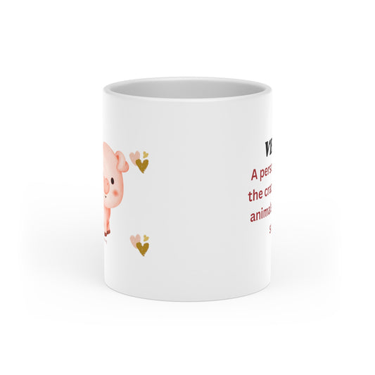 Vegan - Animals Shouldn't Suffer - Heart-Shaped Handle Mug