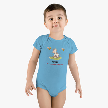 Vegan because I'm not a baby cow - Baby Short Sleeve Onesie®