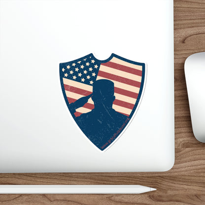 Saluting Soldier - Indoor/Outdoor Die-Cut Stickers