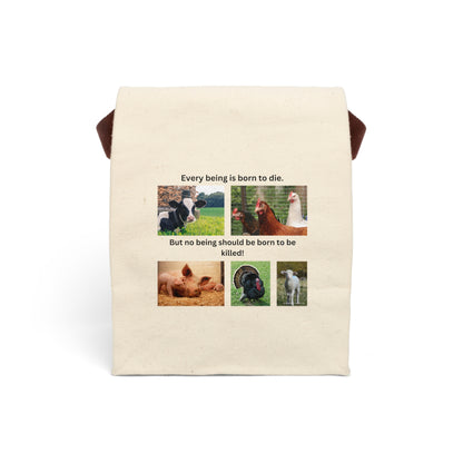 No Being should be born to be killed - Canvas Lunch Bag With Strap