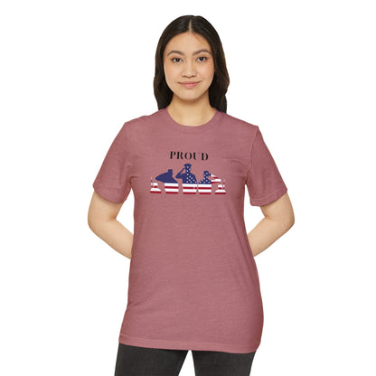 Proud - American Flag Soldiers - Unisex Recycled Organic T-Shirt