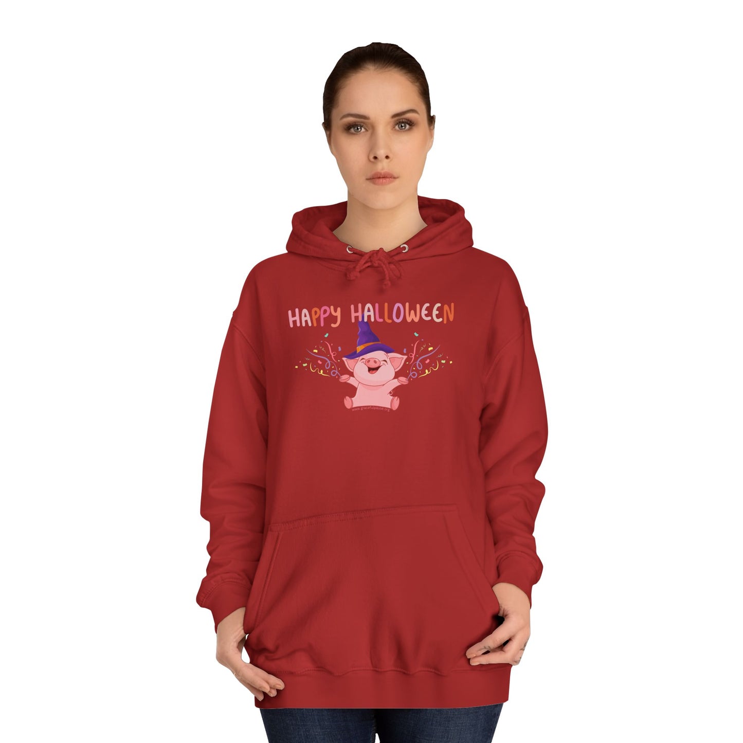 Happy Halloween Pig - Unisex College Hoodie