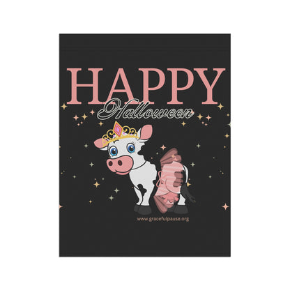 Princess Cow - Happy Halloween - Garden & House Banner/Flag