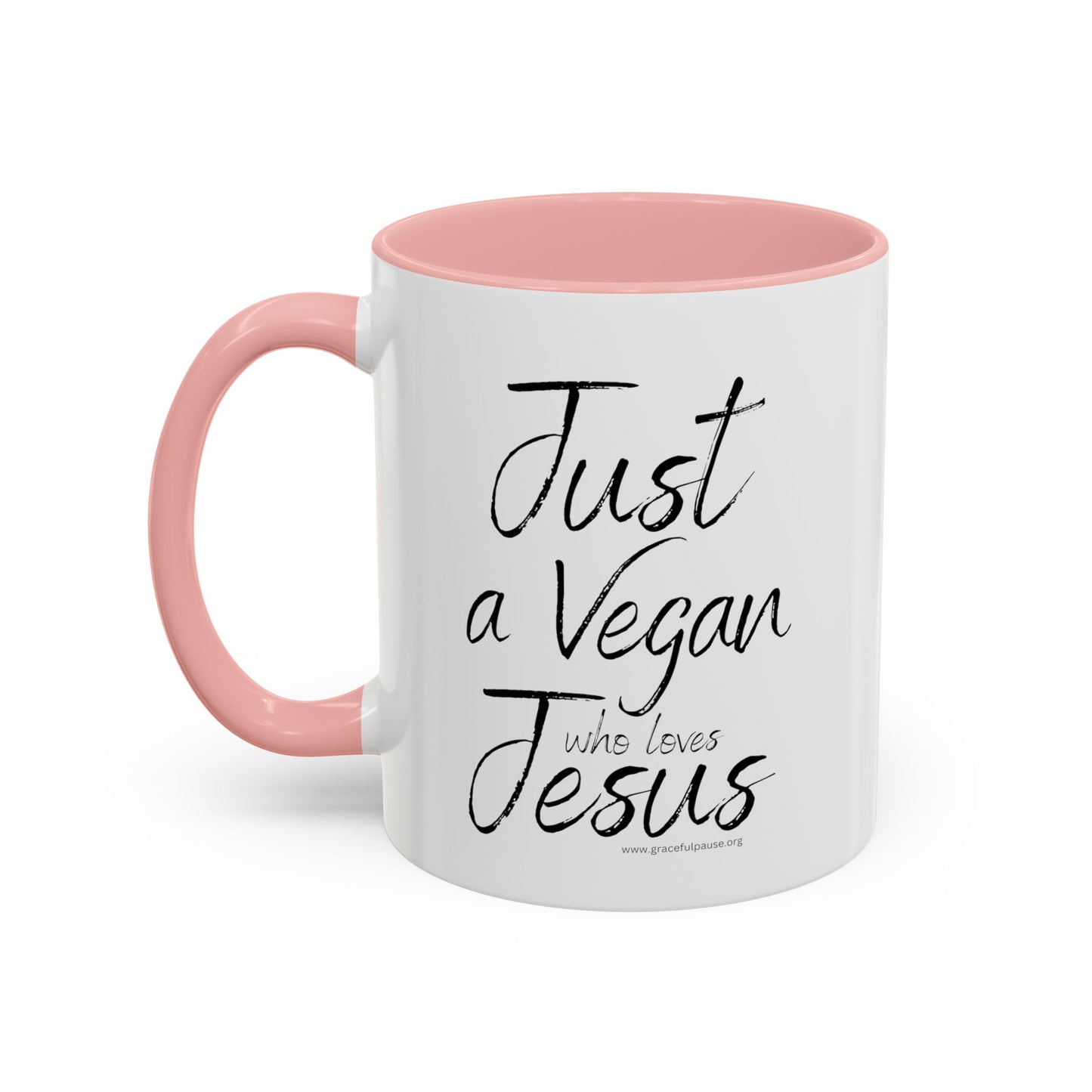 Just a Vegan who loves Jesus - Accent Coffee Mug (11, 15oz)