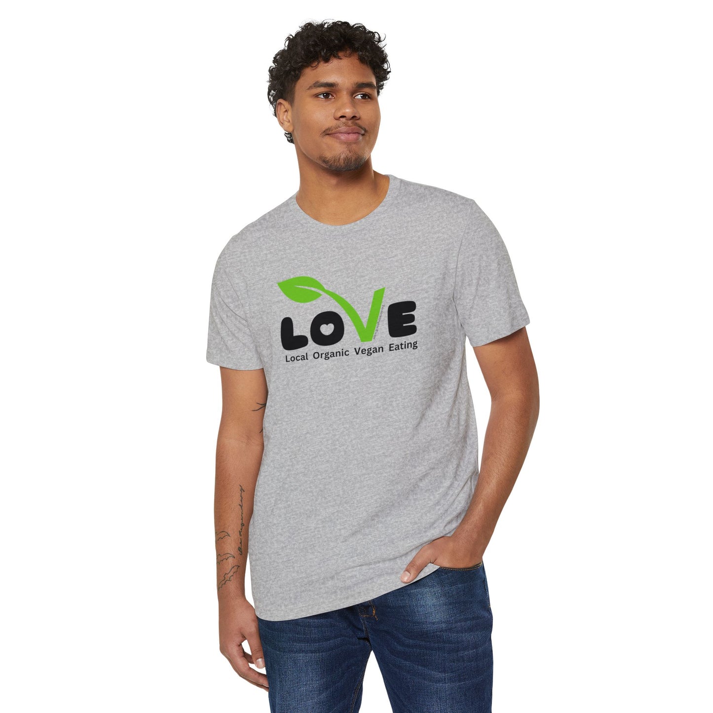 LOVE - Local Organic Vegan Eating - Unisex Recycled Organic T-Shirt