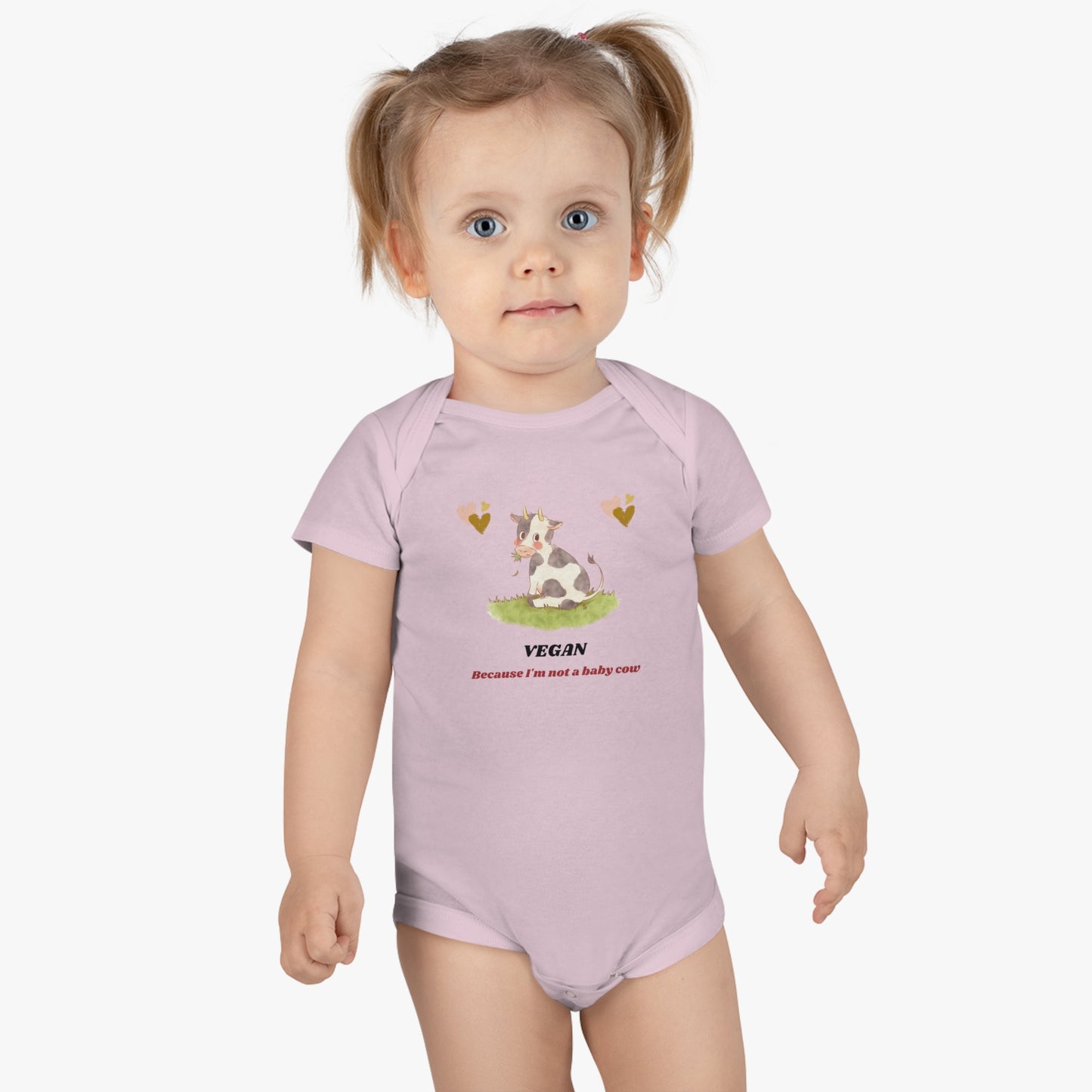 Vegan because I'm not a baby cow - Baby Short Sleeve Onesie®