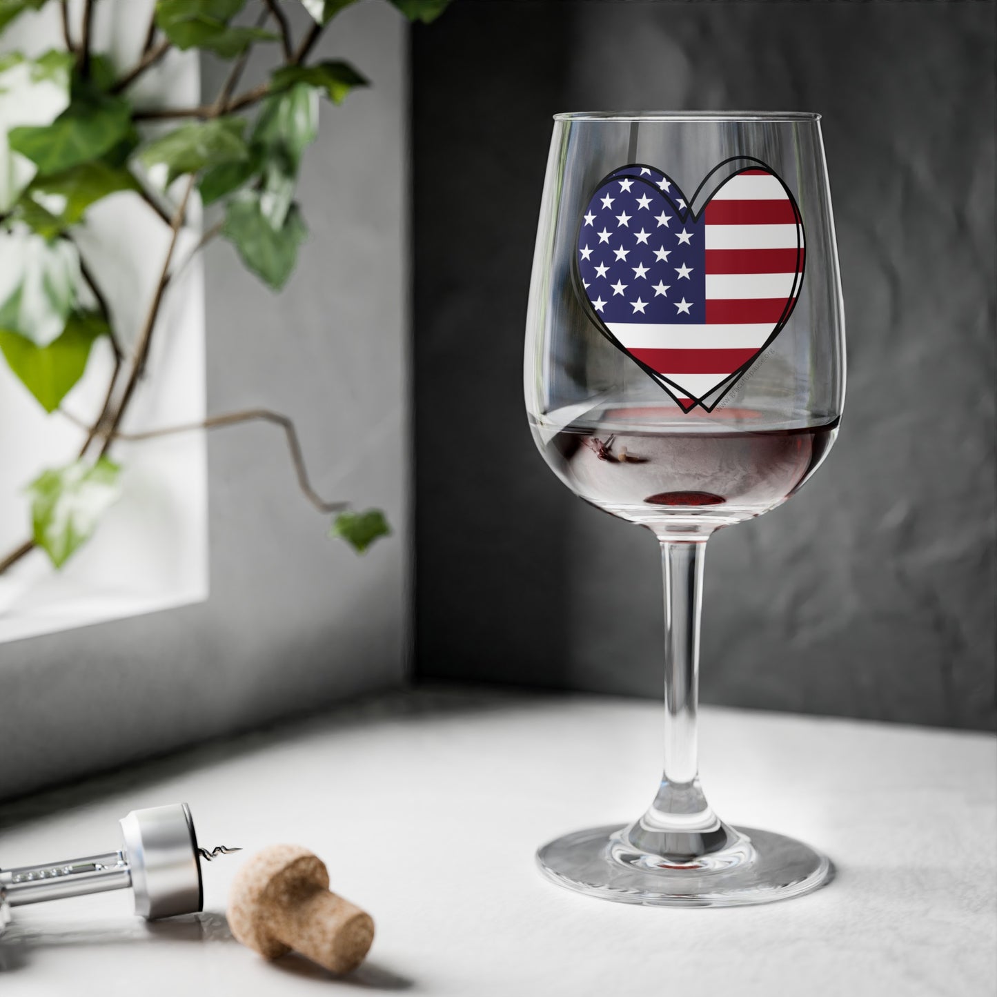 Patriotic Heart - Wine Glass, 12oz