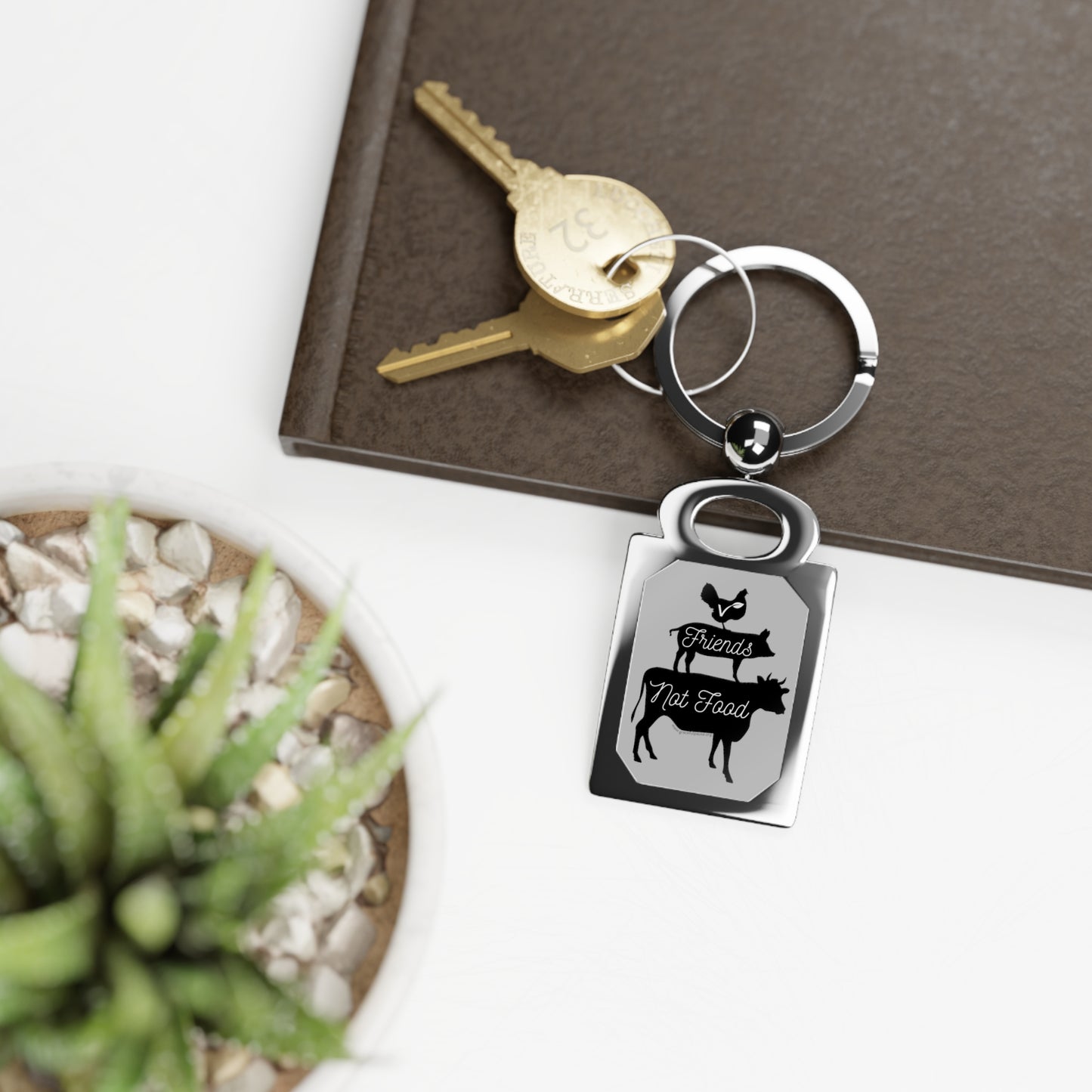 Friends not food - Rectangle Keyring