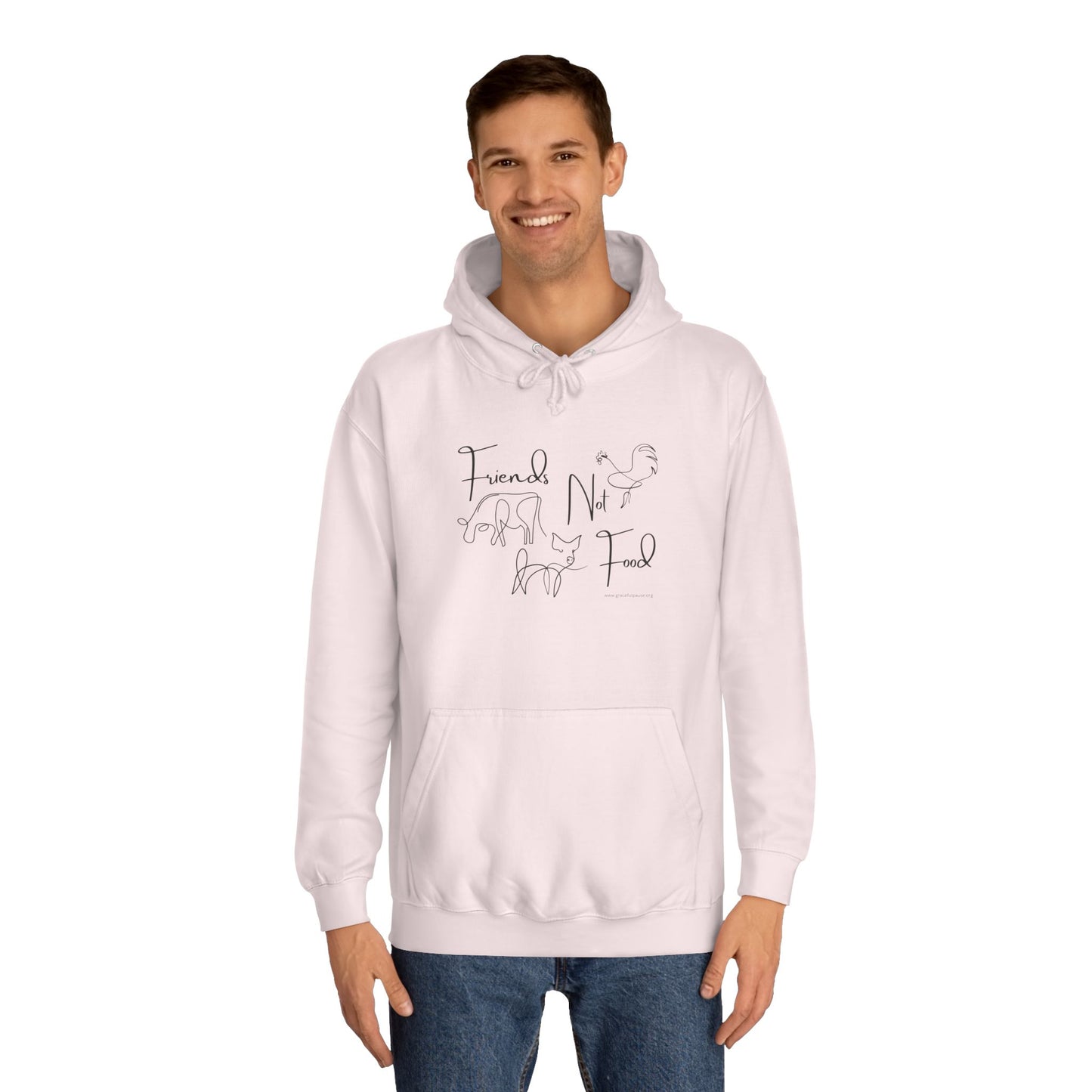 Friends Not Food - Line Drawn Animals - Unisex College Hoodie