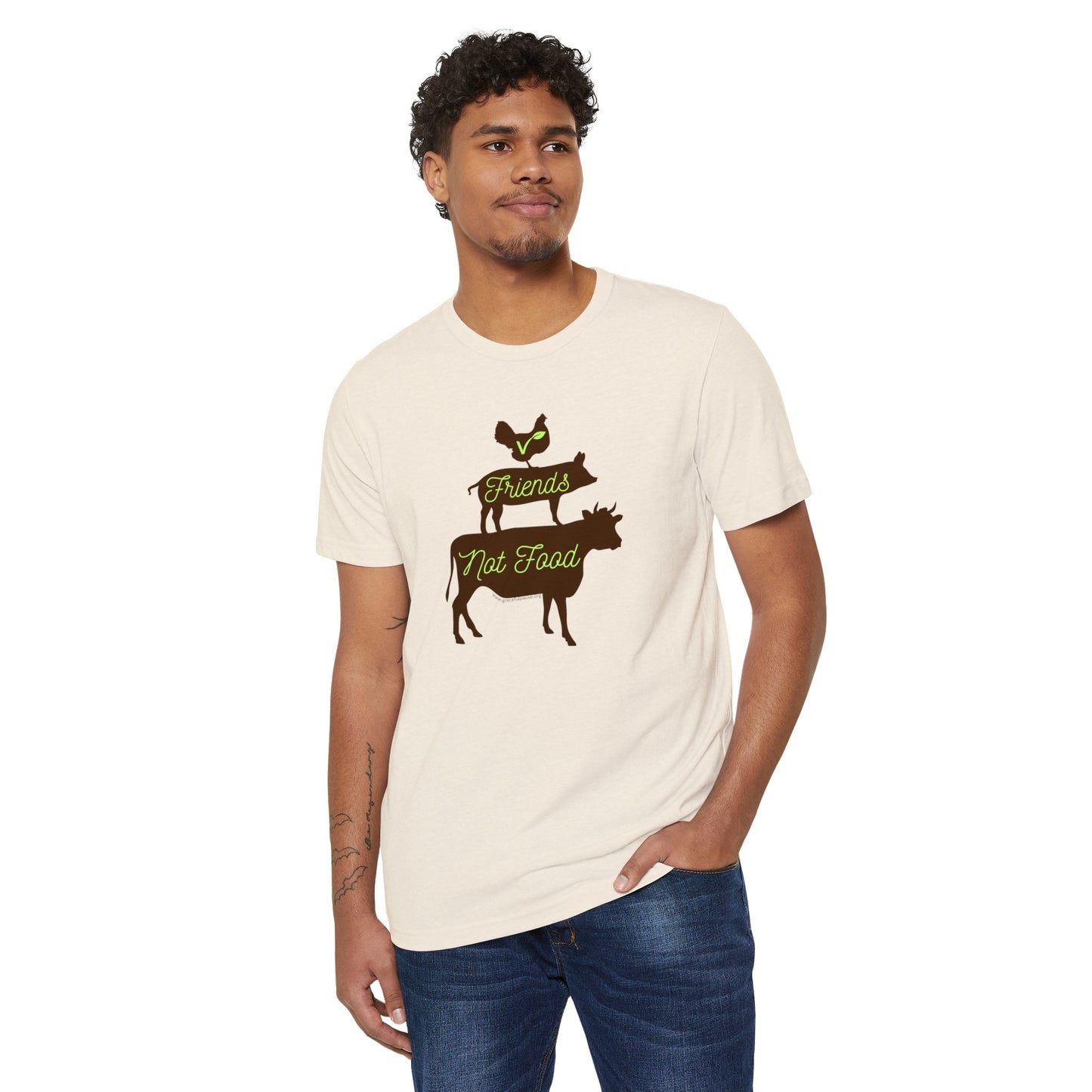 Friends Not Food - Unisex Recycled Organic T-Shirt