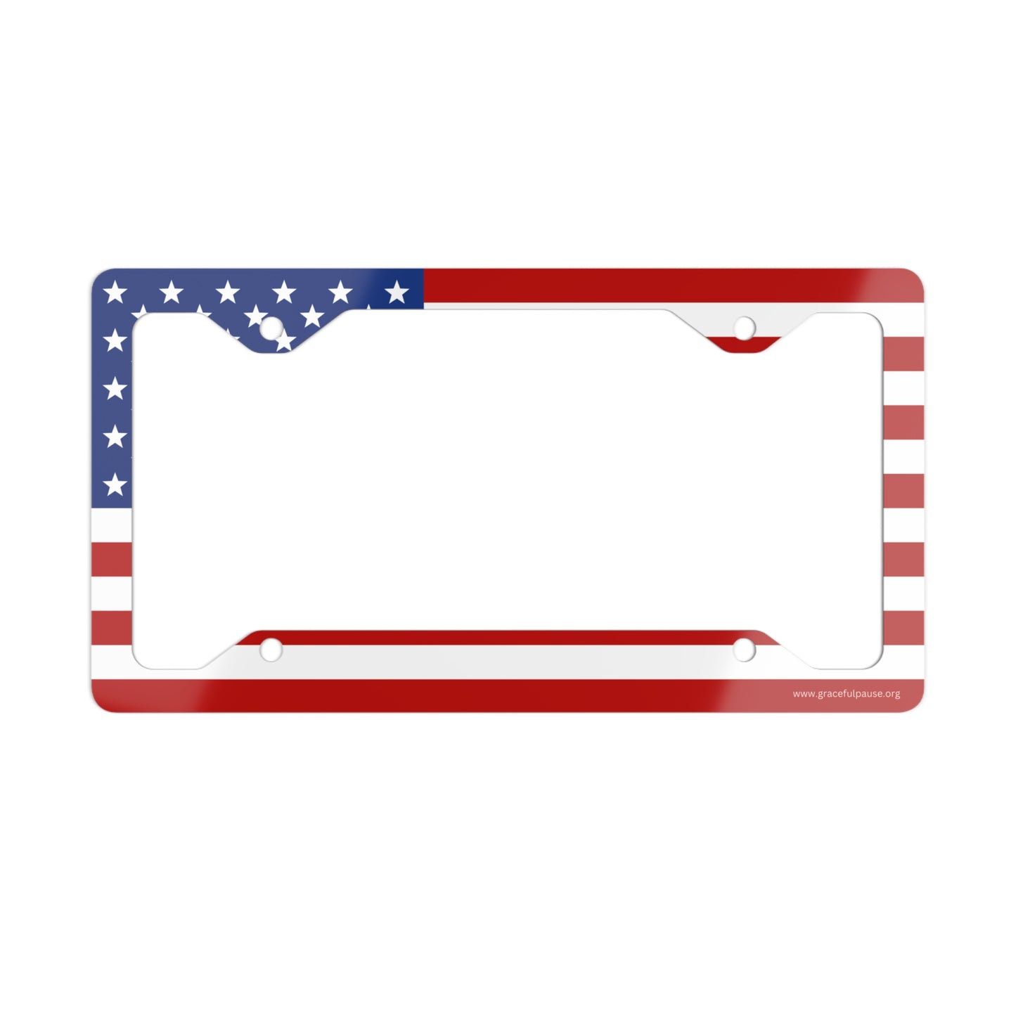 American Flag - Metal License Plate Frame