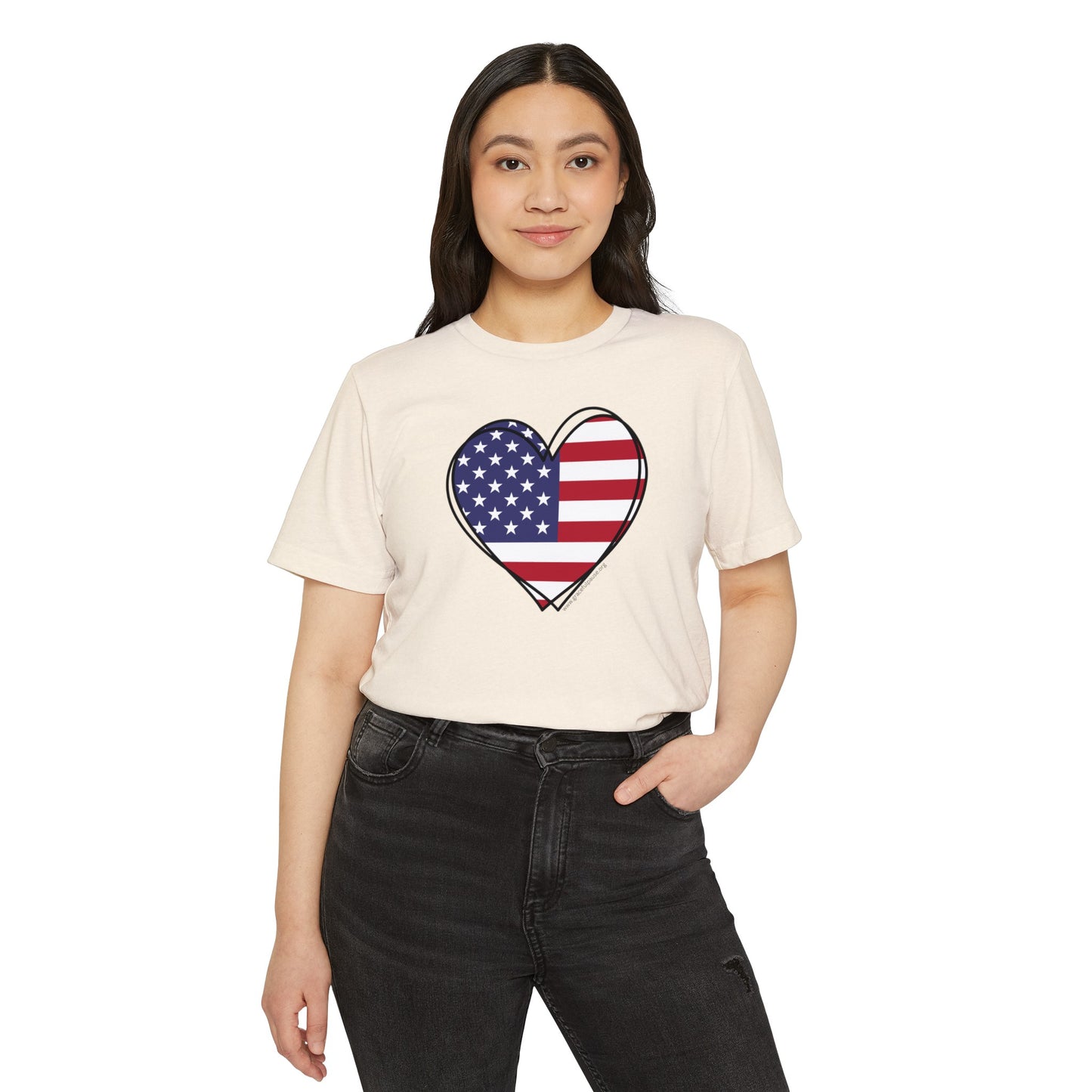 Patriotic Heart - Unisex Recycled Organic T-Shirt