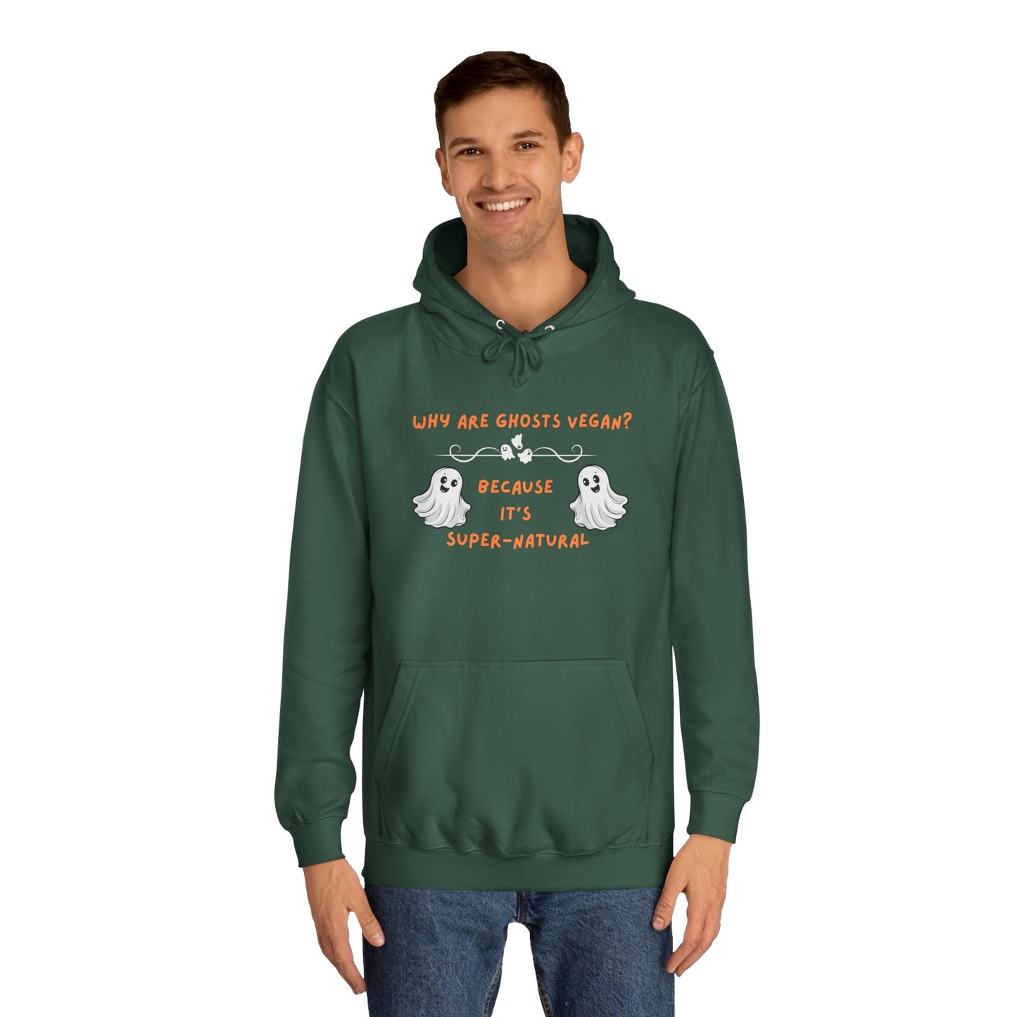 Why are Ghosts Vegan? - Unisex College Hoodie