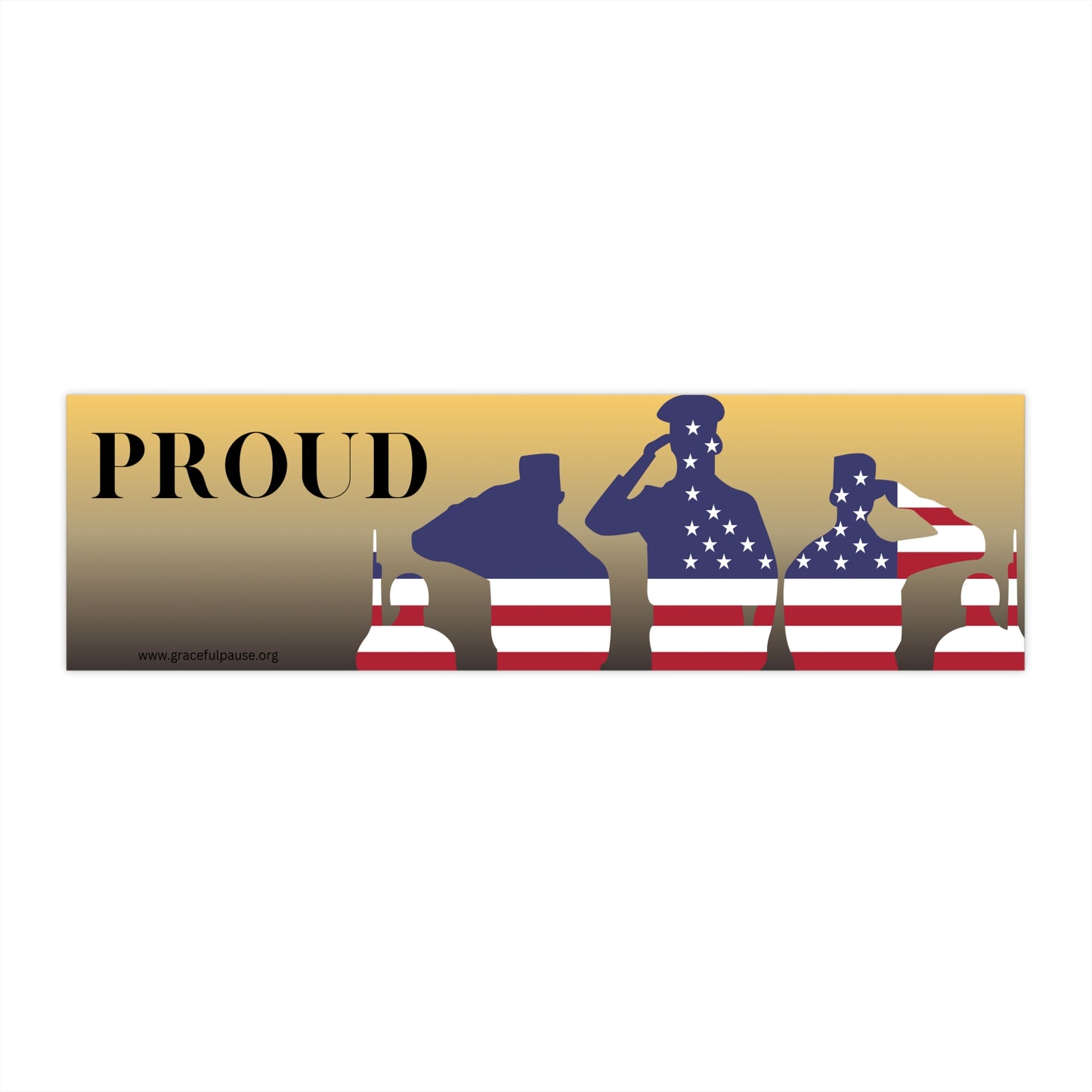 Proud - American Flag Soldiers - Bumper Stickers