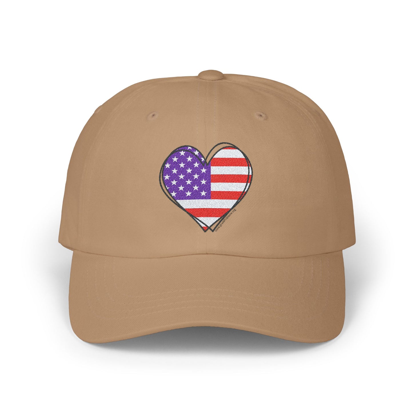 Patriotic Heart - Embroidered Classic Dad Cap