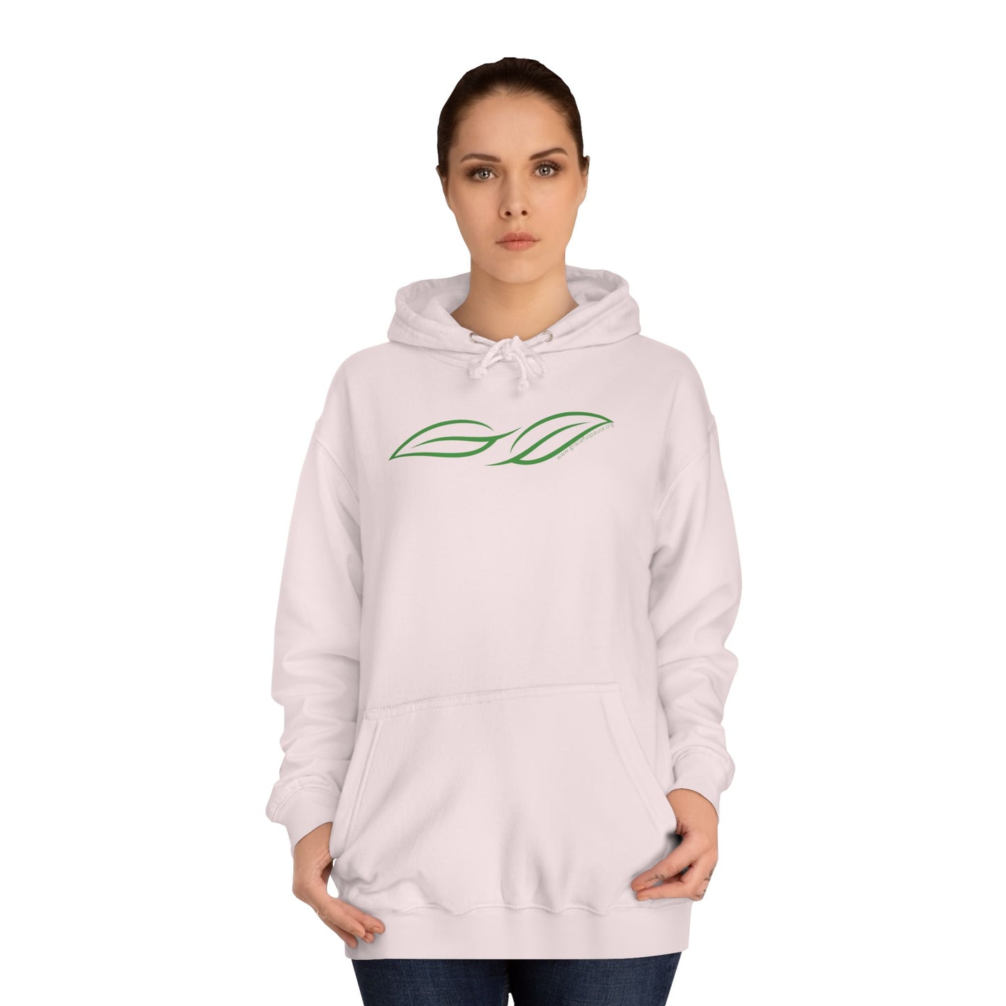 Vegan for the Animals back - Leaf design front - Unisex College Hoodie