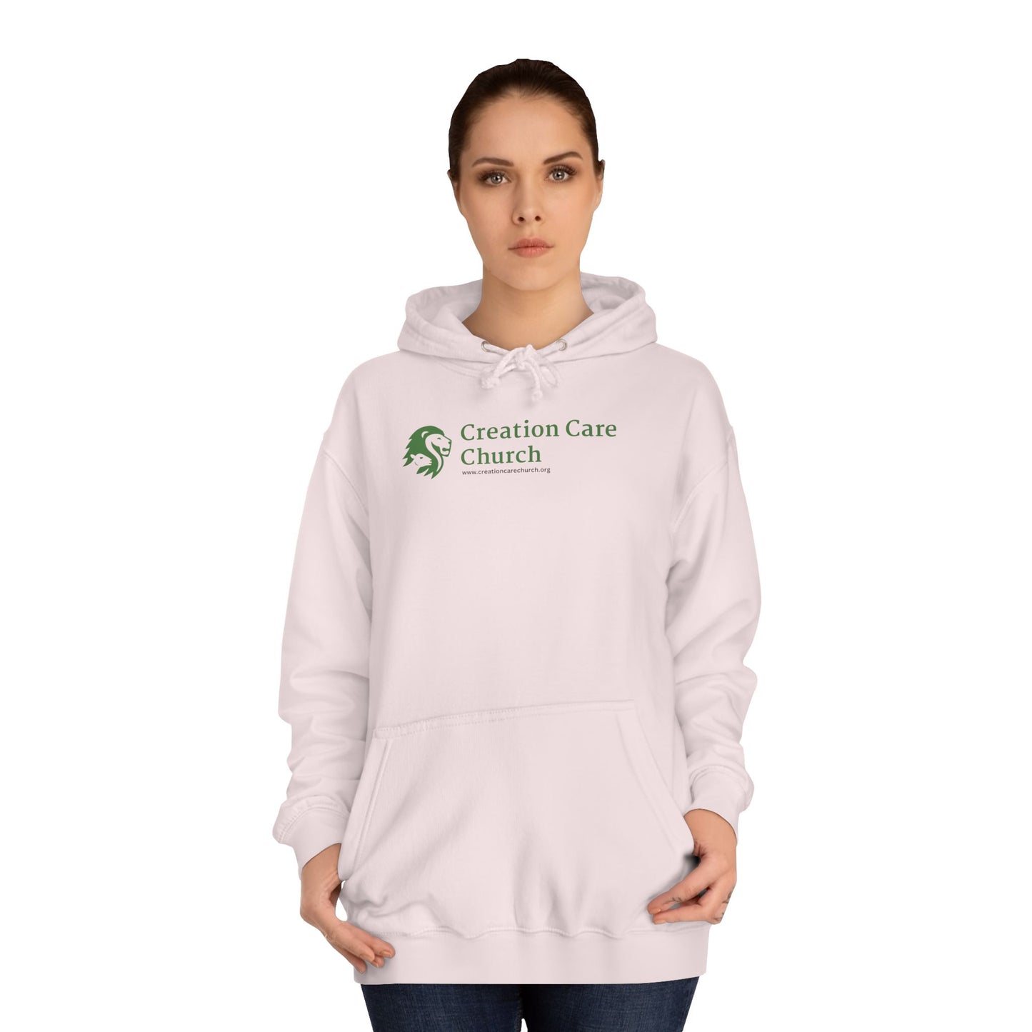 Creation Care Church Logo - Green - Unisex College Hoodie