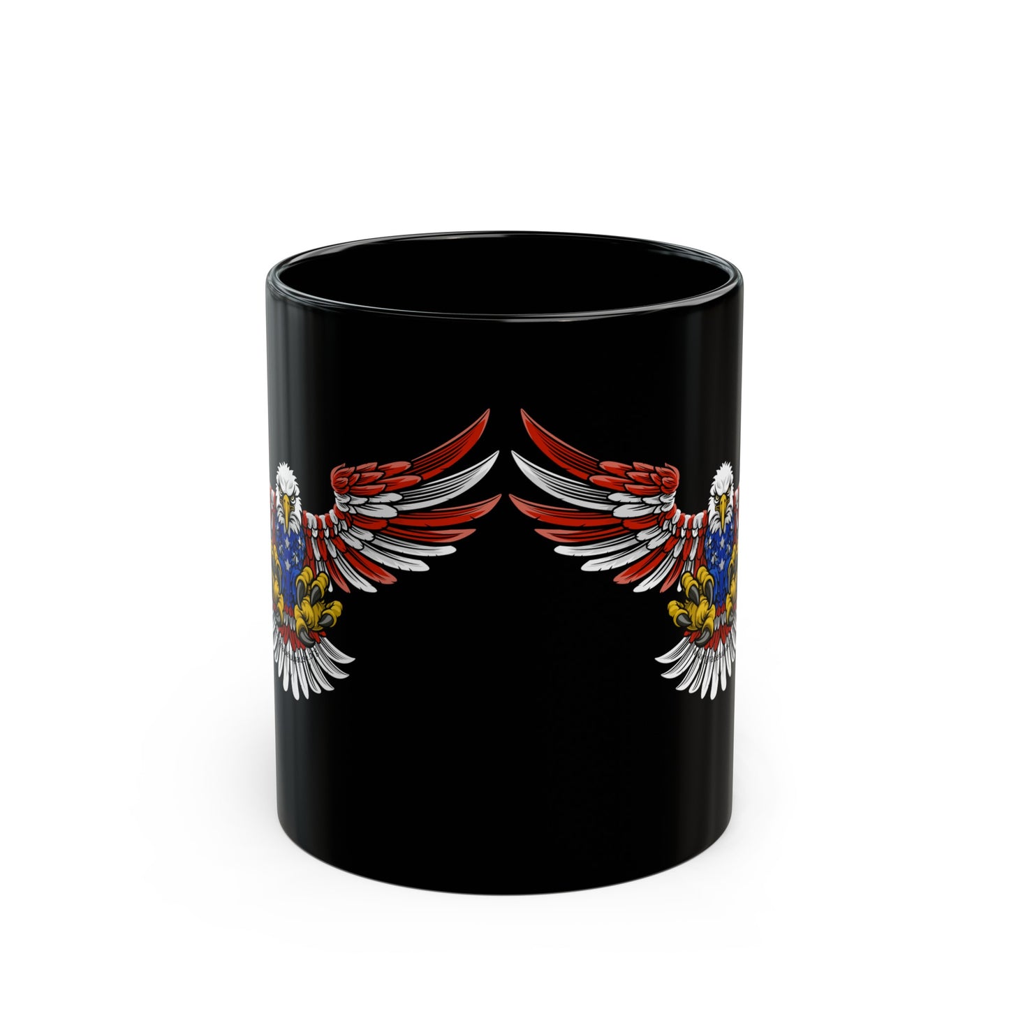 Patriotic Eagle in Flight - Black Mug