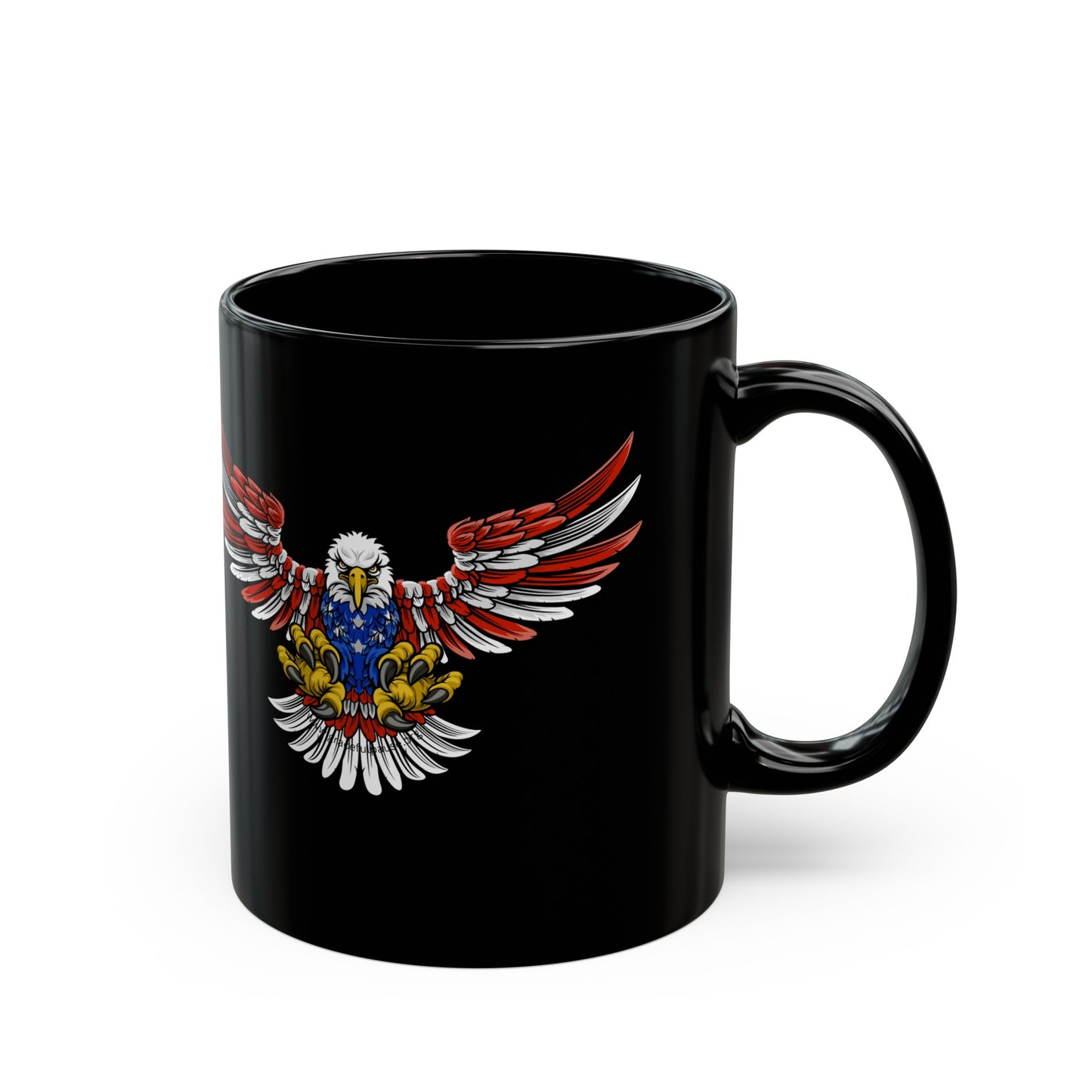 Patriotic Eagle in Flight - Black Mug