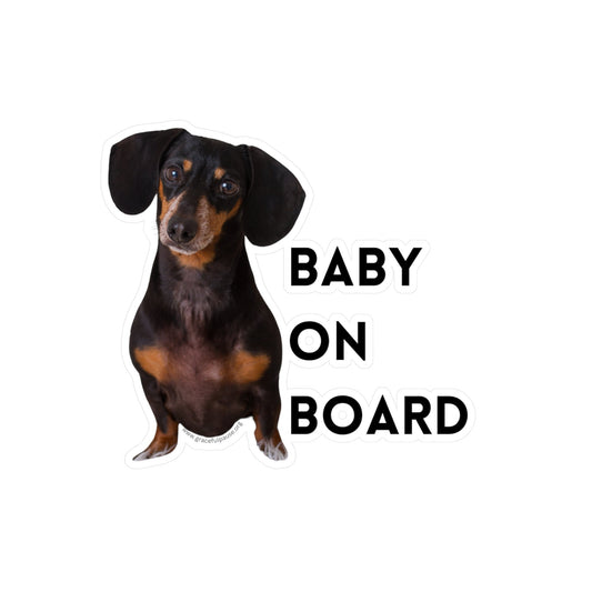 Dachshund - Baby on Board - Kiss-Cut Vinyl Decals