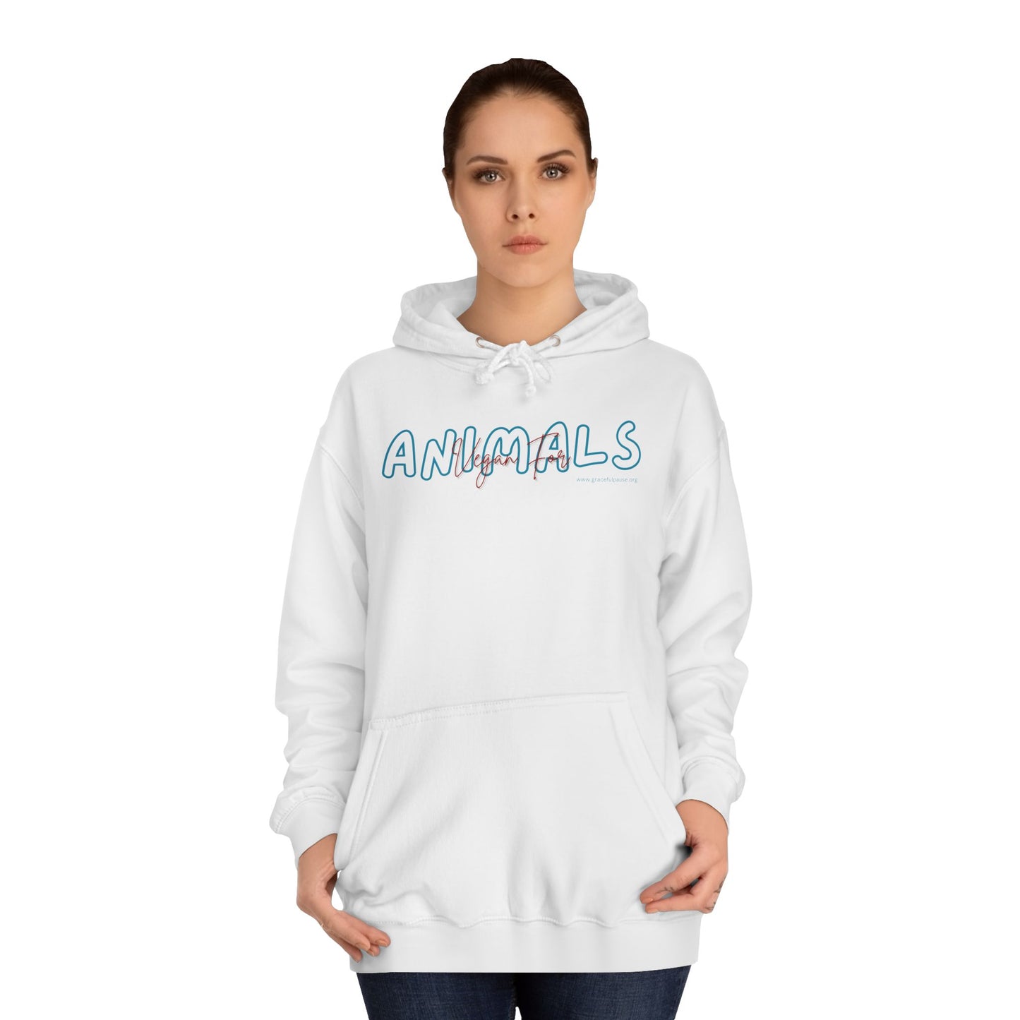 Vegan For Animals - Unisex College Hoodie