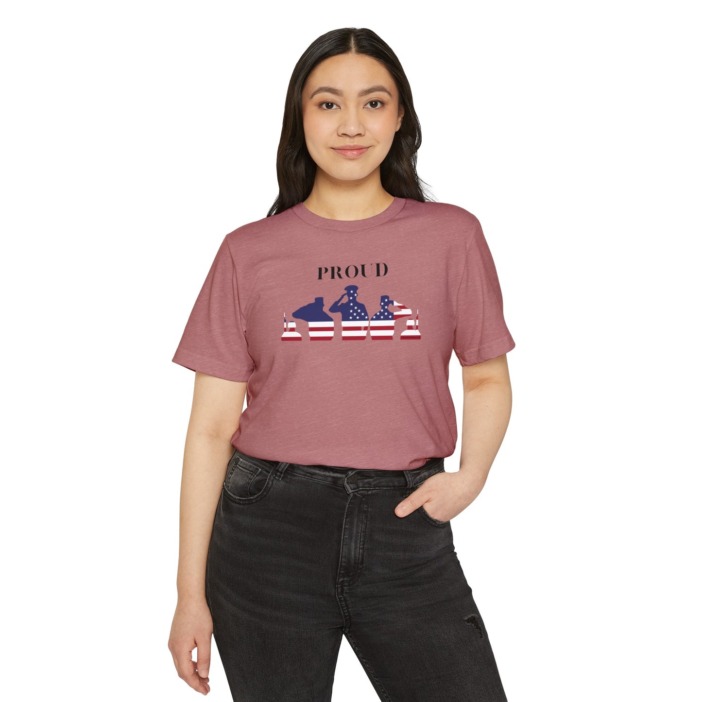 Proud - American Flag Soldiers - Unisex Recycled Organic T-Shirt