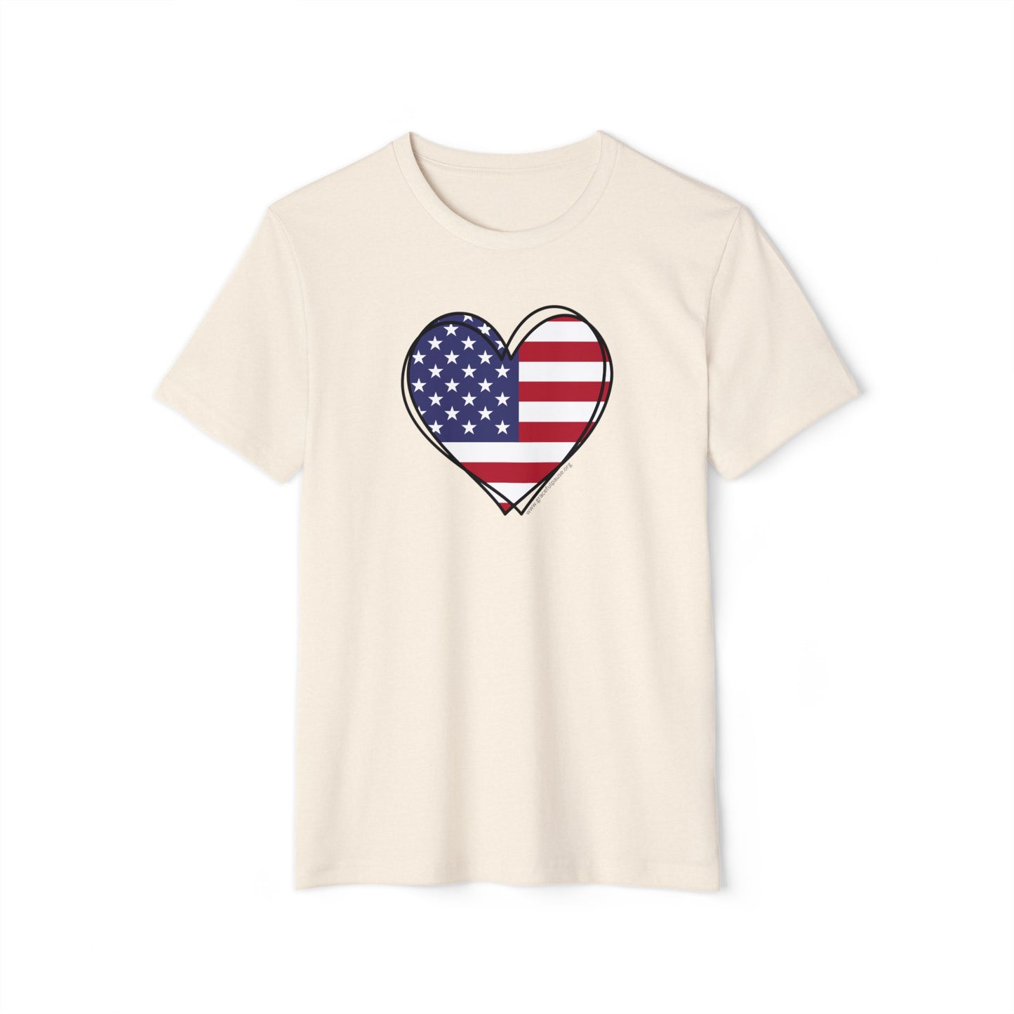 Patriotic Heart - Unisex Recycled Organic T-Shirt