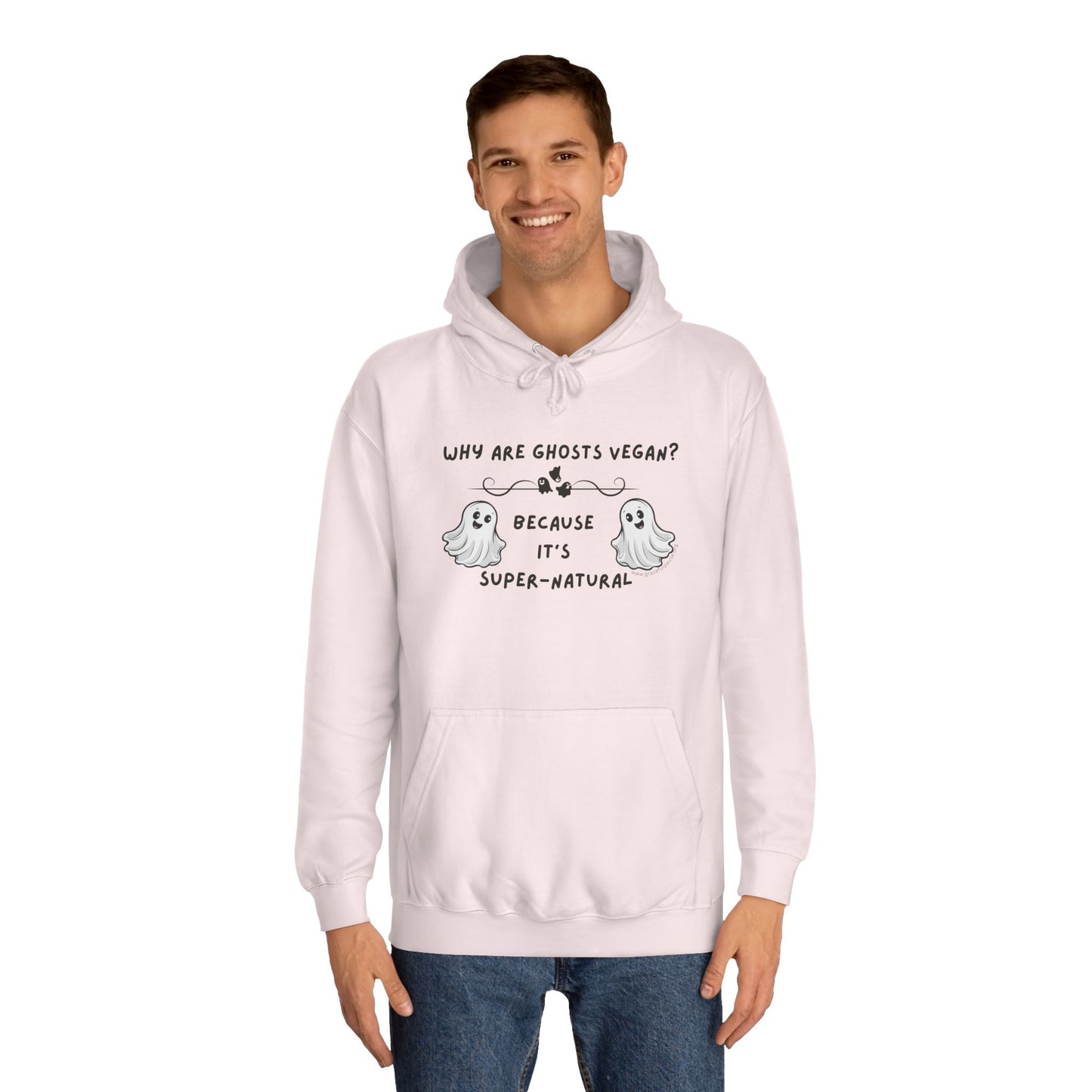 Why are Ghosts Vegan? - Unisex College Hoodie