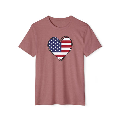 Patriotic Heart - Unisex Recycled Organic T-Shirt