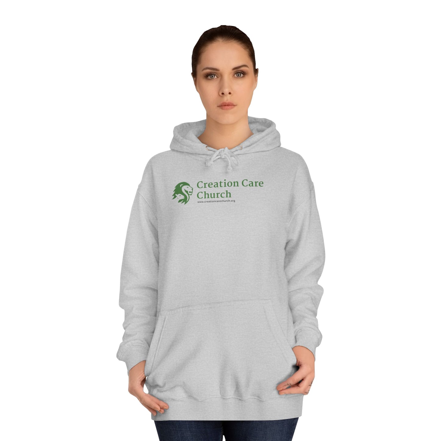 Creation Care Church Logo - Green - Unisex College Hoodie