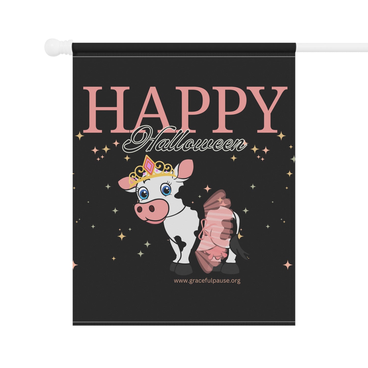 Happy Halloween - Princess Cow - Garden & House Banner