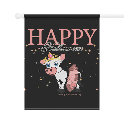 Happy Halloween - Princess Cow - Garden & House Banner