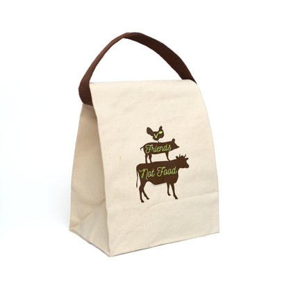 Friends not Food - Canvas Lunch Bag With Strap