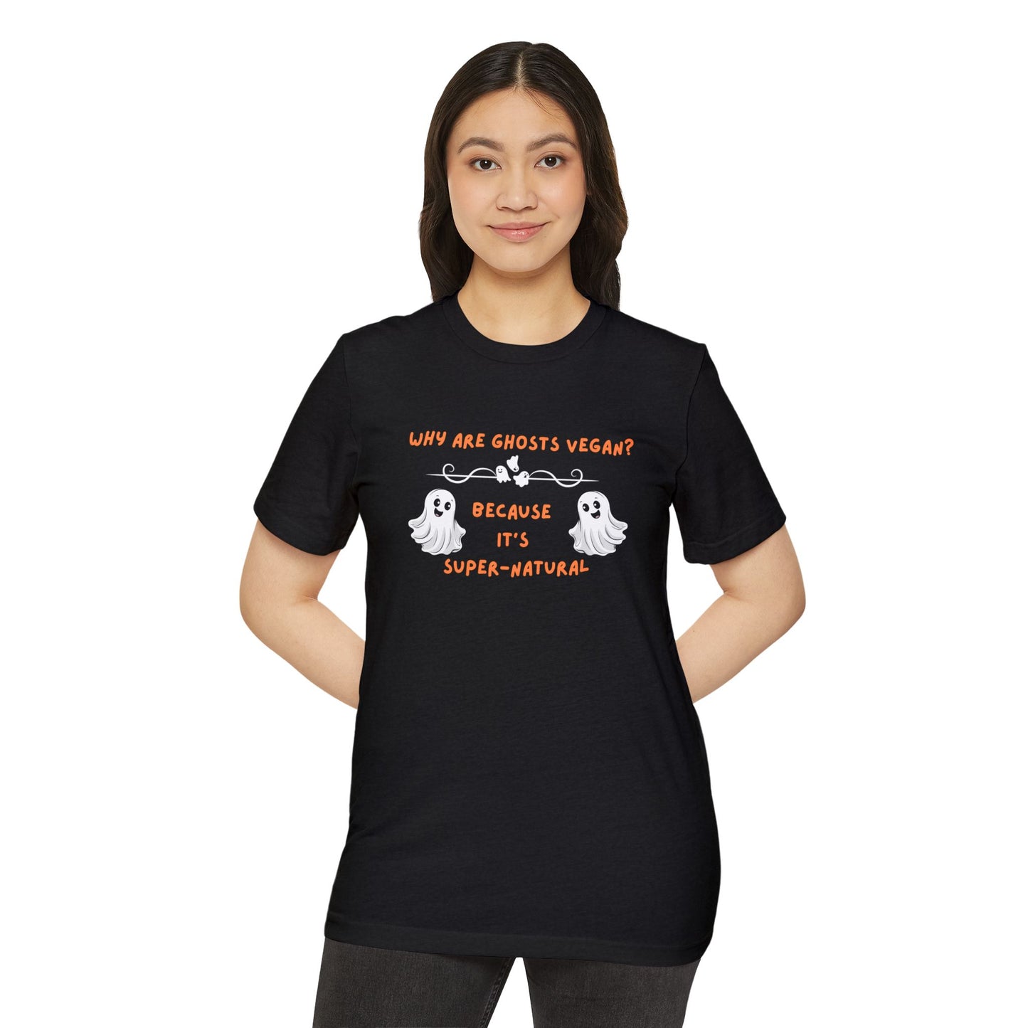 Why are Ghosts Vegan? - Unisex Recycled Organic T-Shirt