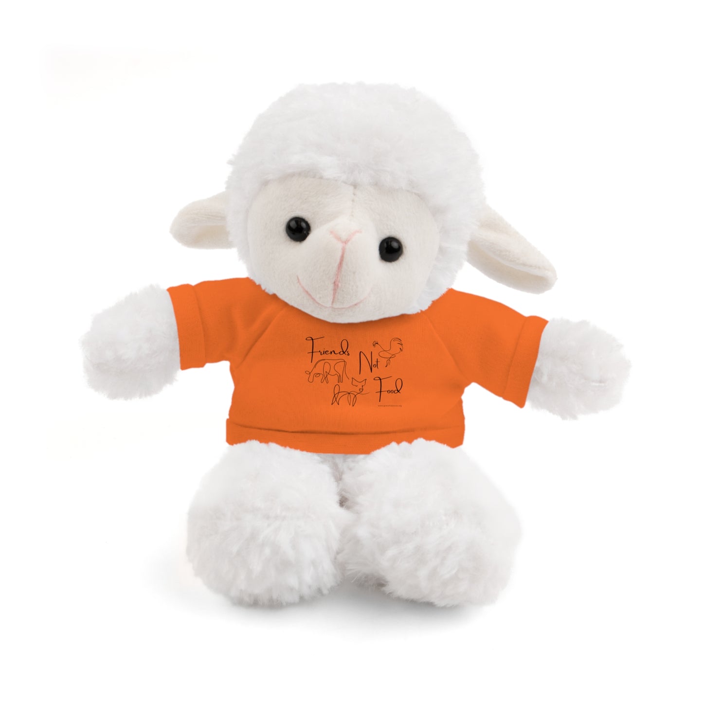 Friends Not Food - Stuffed Animal wearing a cute T-shirt