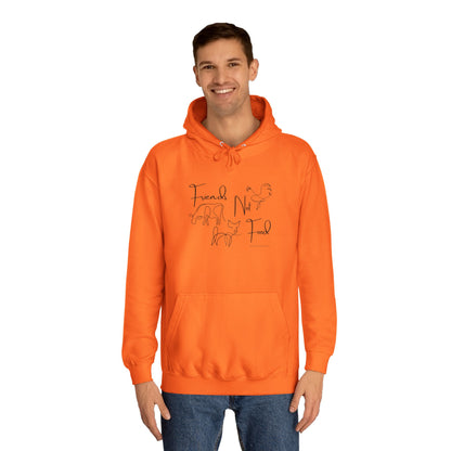 Friends Not Food - Line Drawn Animals - Unisex College Hoodie