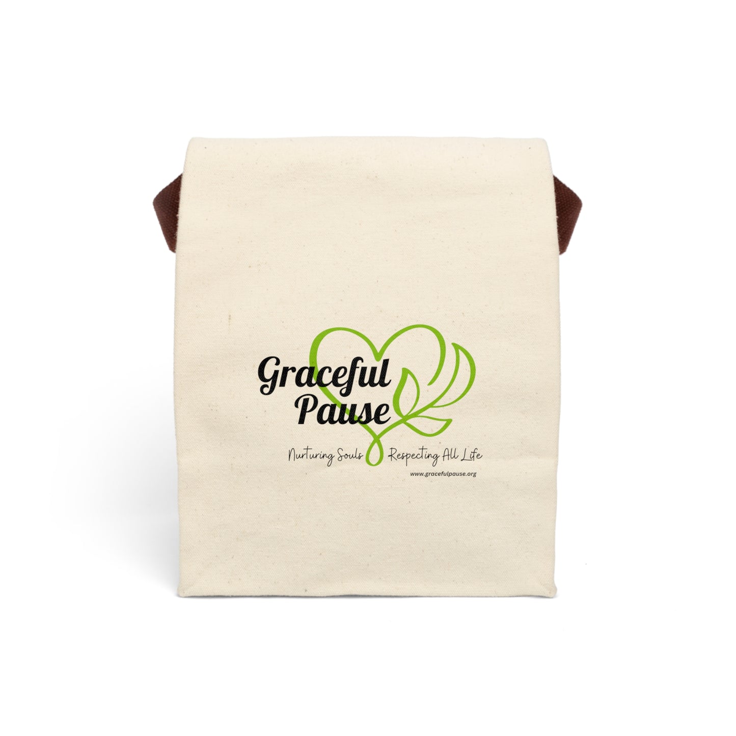 Graceful Pause Logo - Canvas Lunch Bag With Strap