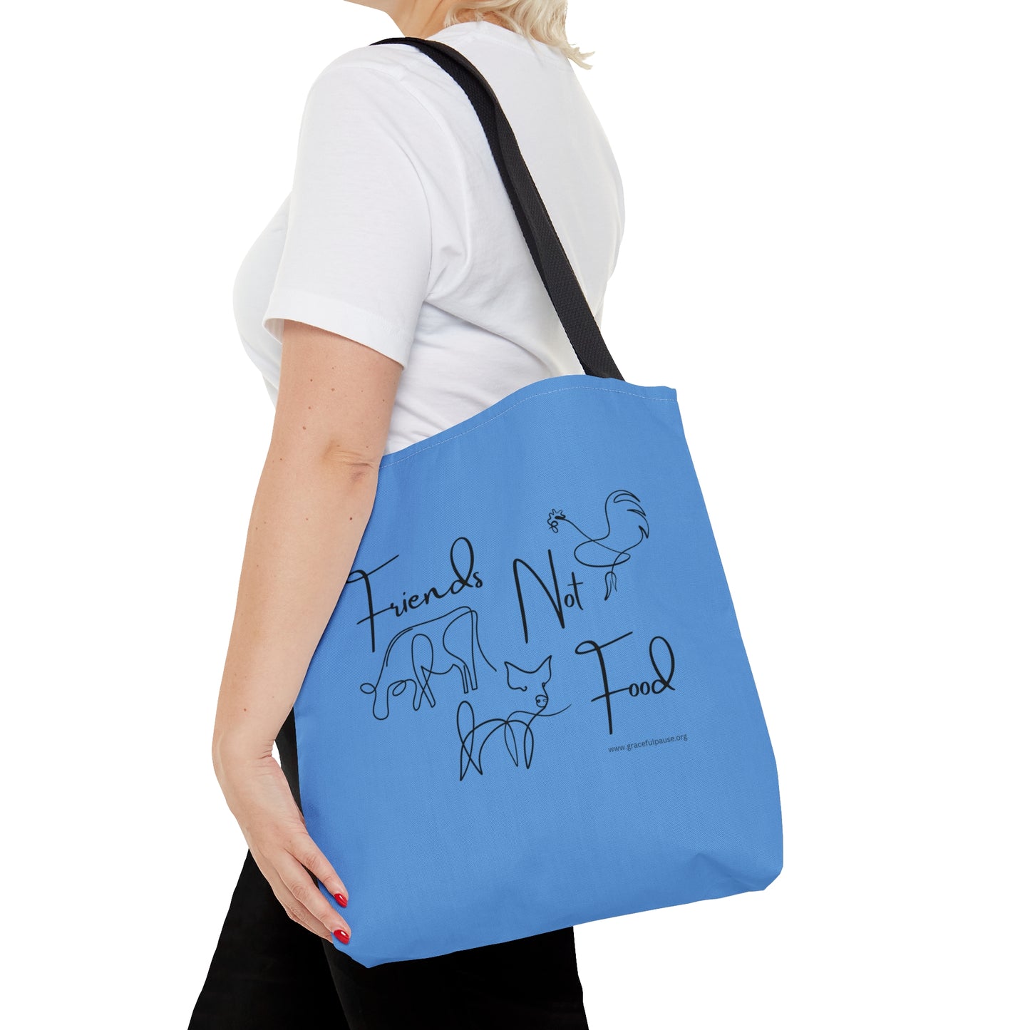 Friends not Food - Line Drawn Animals - Tote Bag