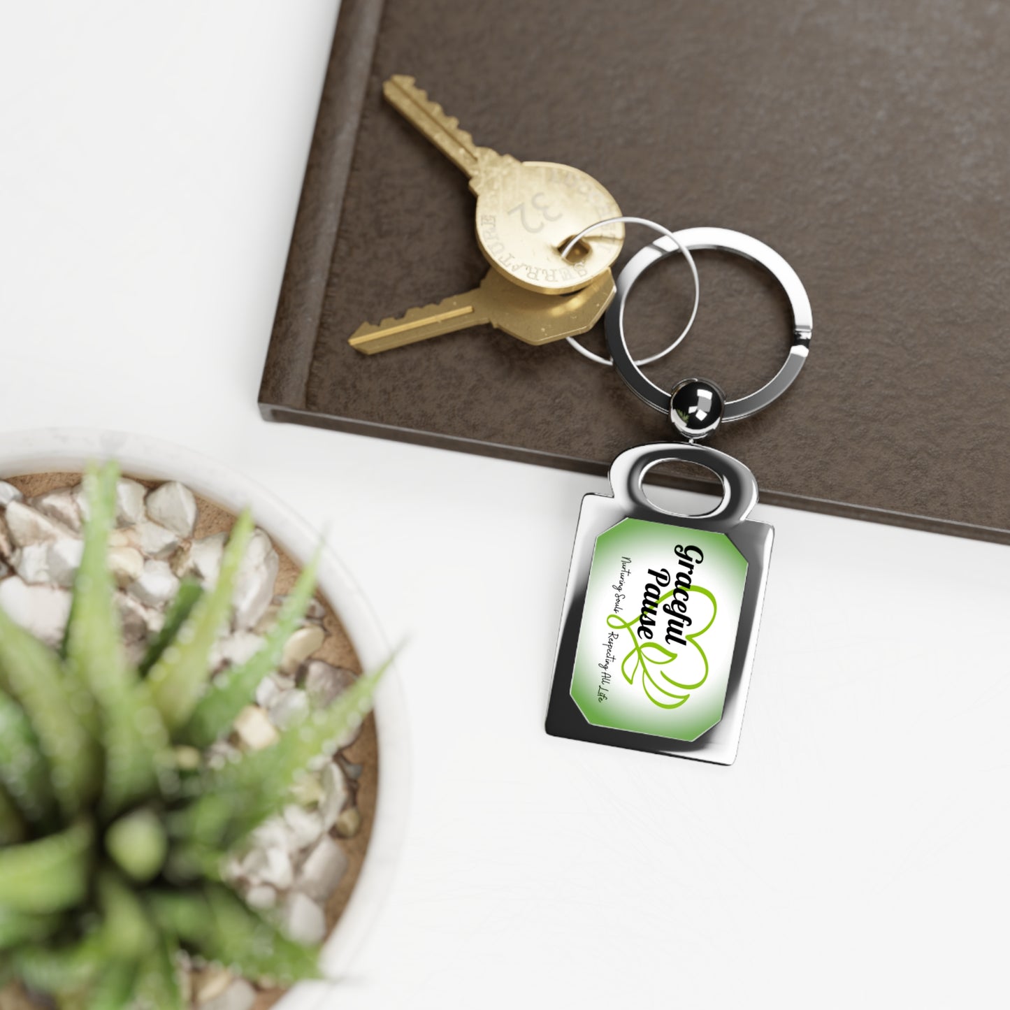 Graceful Pause Logo - Rectangle Photo Keyring