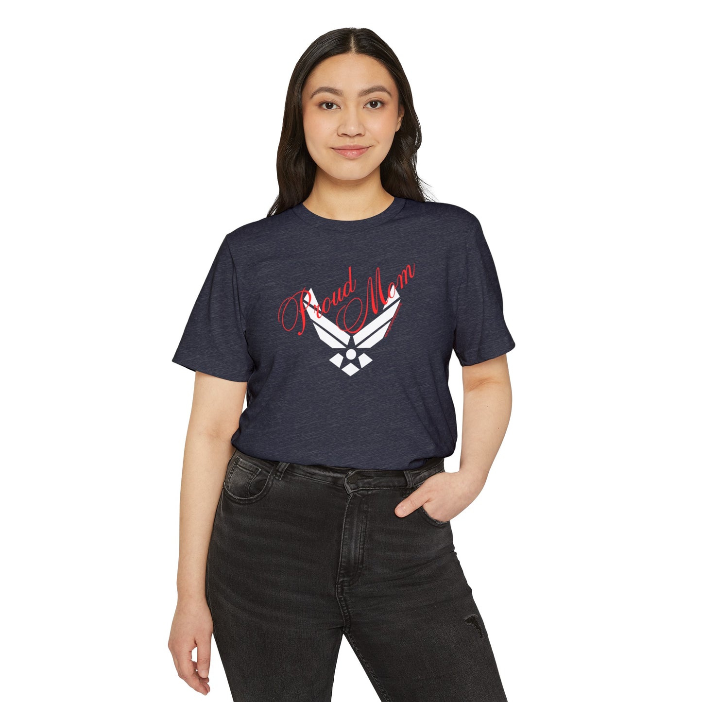 Proud Mom - Air Force - Unisex Recycled Organic T-Shirt