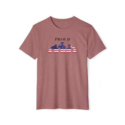 Proud - American Flag Soldiers - Unisex Recycled Organic T-Shirt