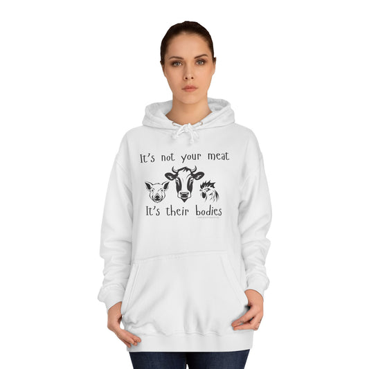 It's Not Your Meat - It's Their Bodies - Unisex College Hoodie