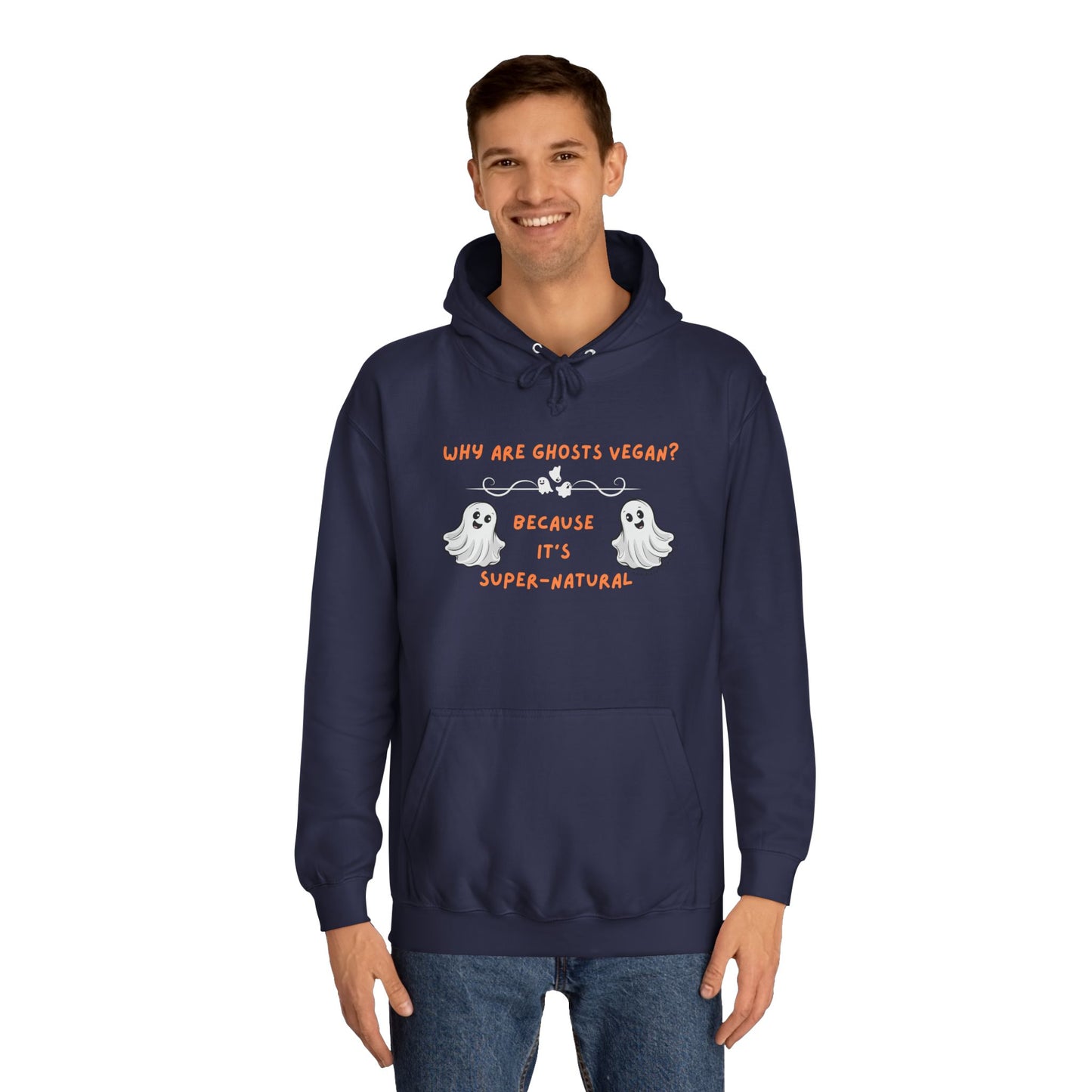 Why are Ghosts Vegan? - Unisex College Hoodie