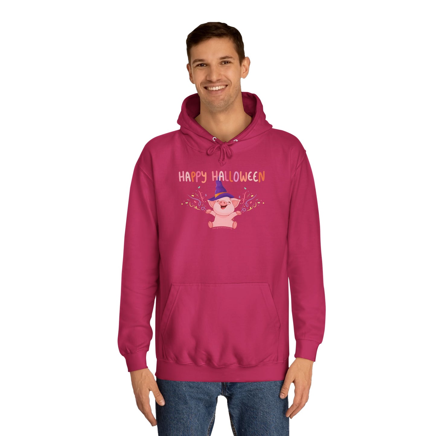 Happy Halloween Pig - Unisex College Hoodie