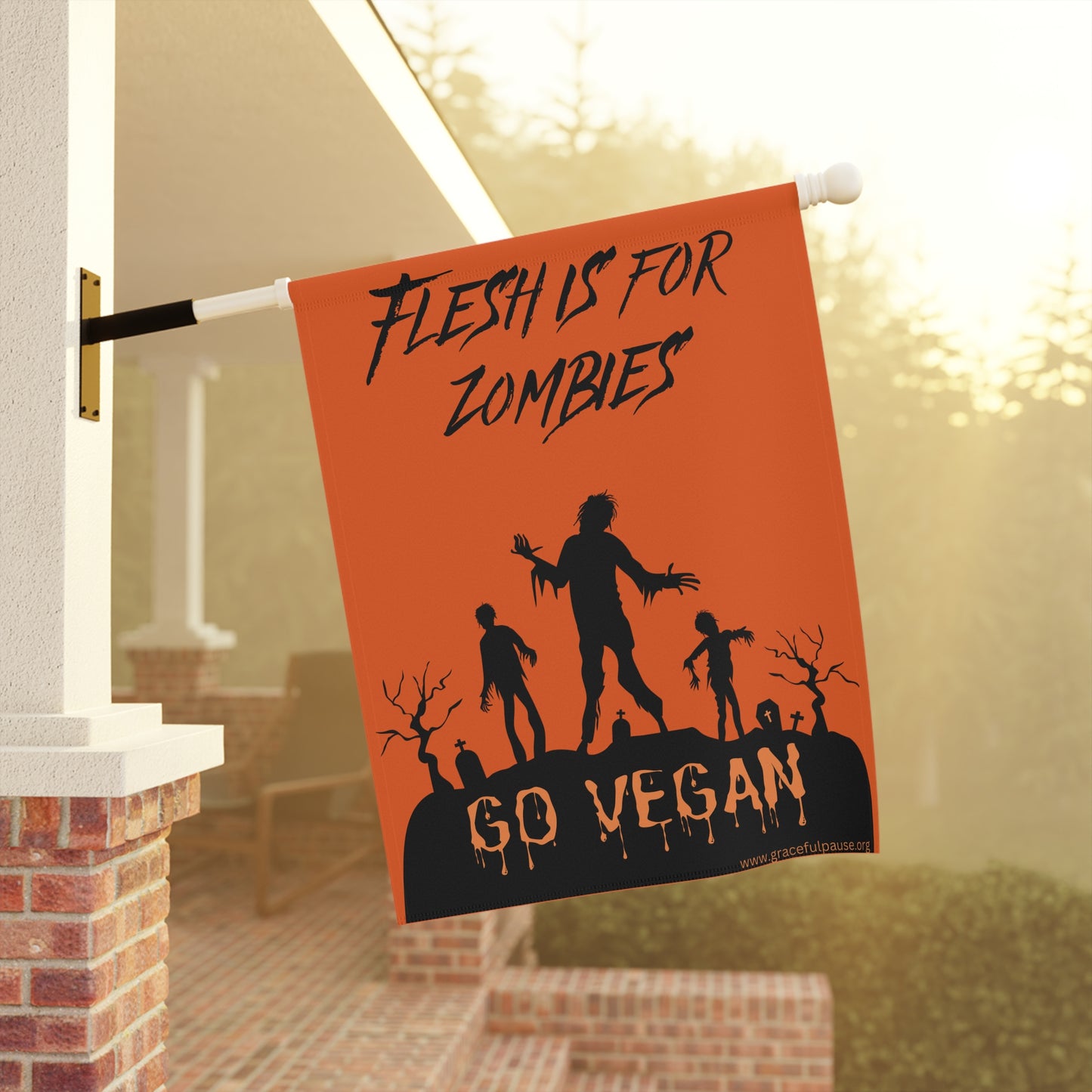 Flesh is for Zombies - Halloween - Garden & House Banner/Flag