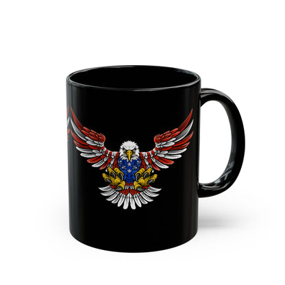 Patriotic Eagle in Flight - Black Mug