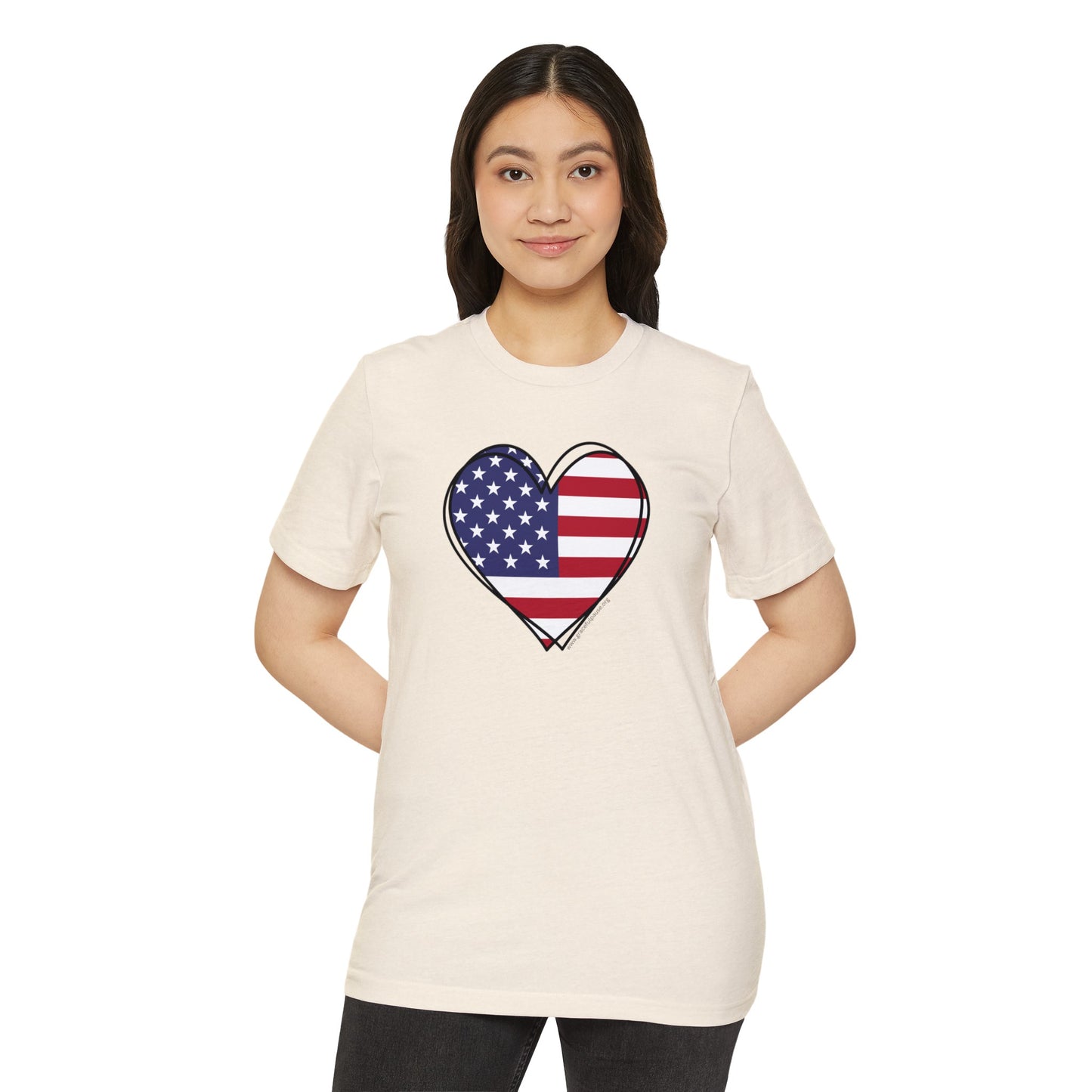 Patriotic Heart - Unisex Recycled Organic T-Shirt