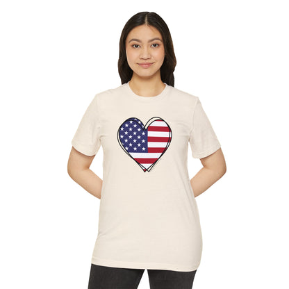 Patriotic Heart - Unisex Recycled Organic T-Shirt