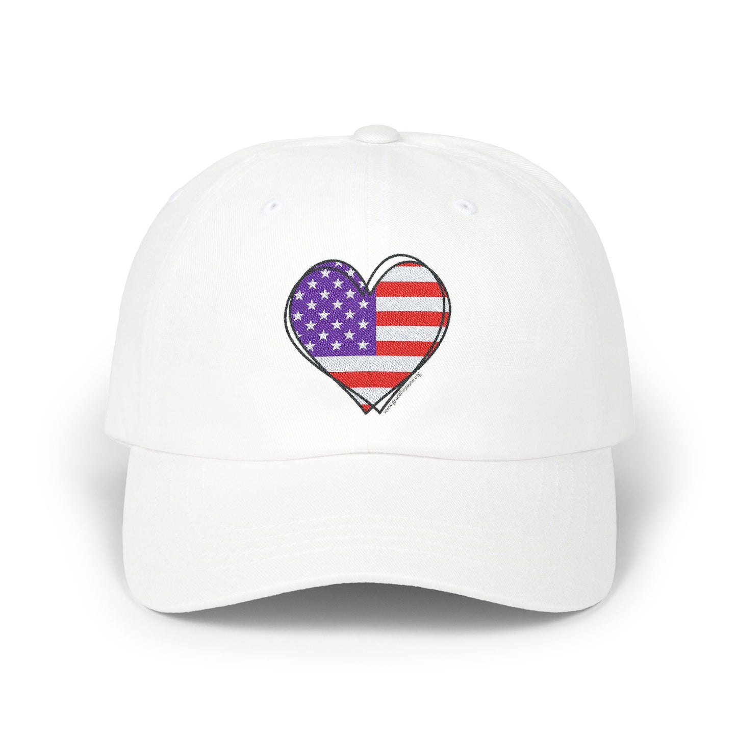 Patriotic Heart - Embroidered Classic Dad Cap