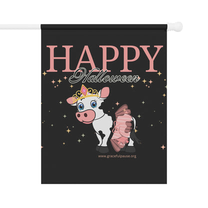 Princess Cow - Happy Halloween - Garden & House Banner/Flag